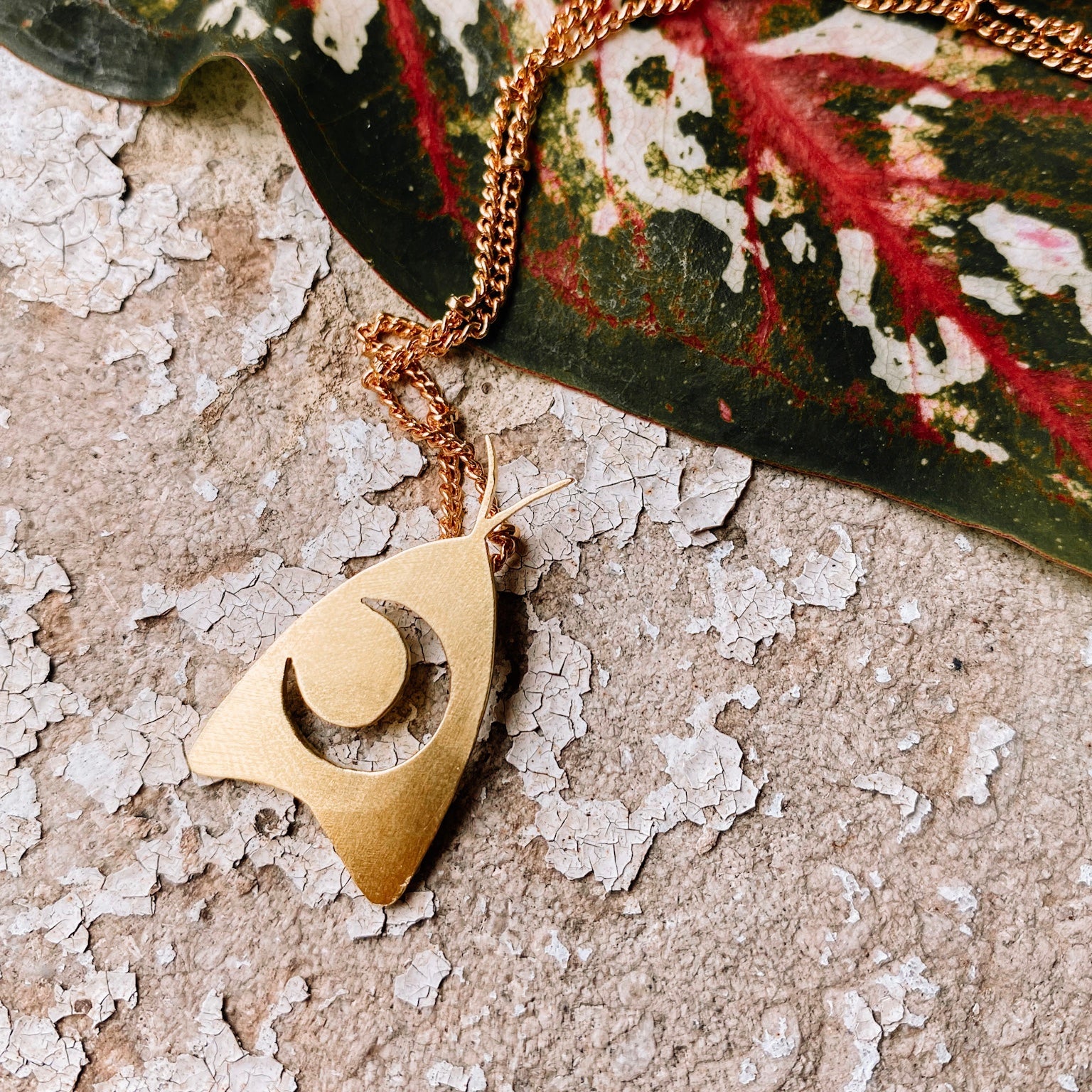 Moon Moth Necklace - Opal and Gold Collab - PREORDER