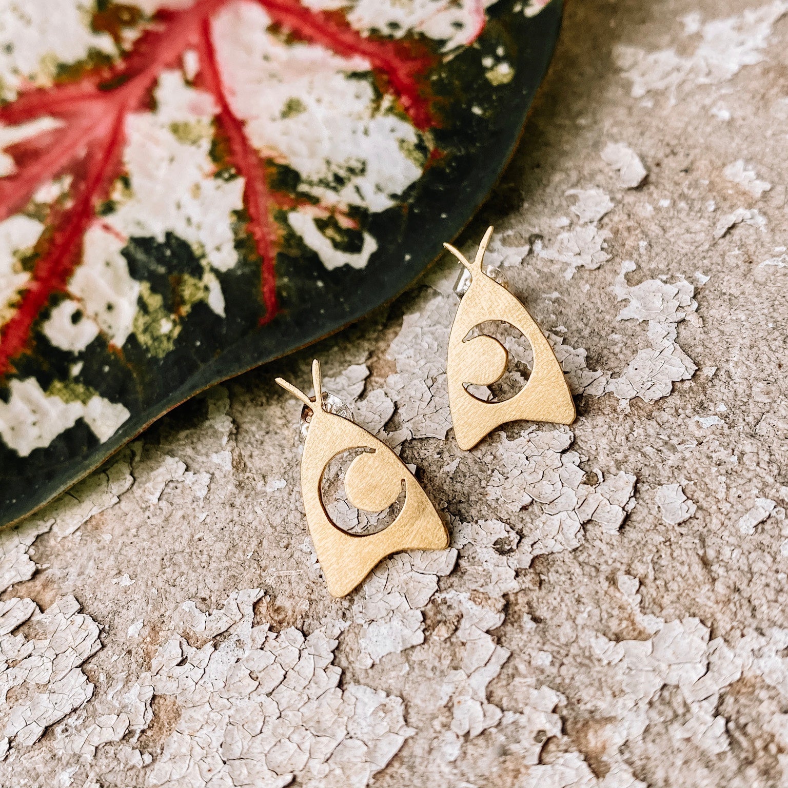 Moon Moth Earrings - Opal and Gold Collab - PREORDER