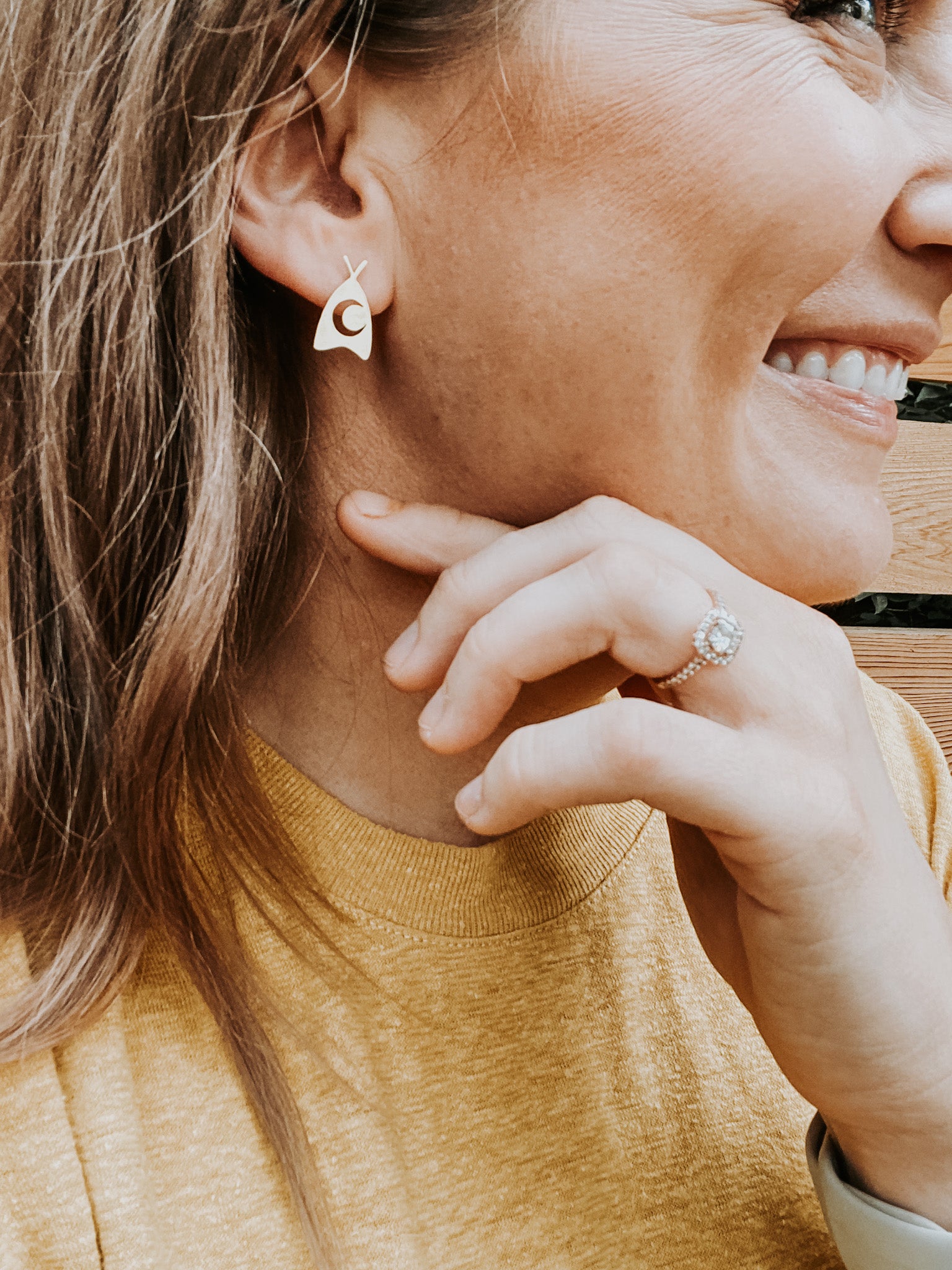 Moon Moth Earrings - Opal and Gold Collab - PREORDER